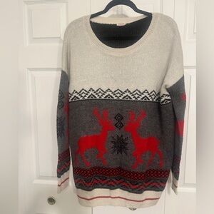 Christmas Mossimo Supply Co. Black and Cream Sweater